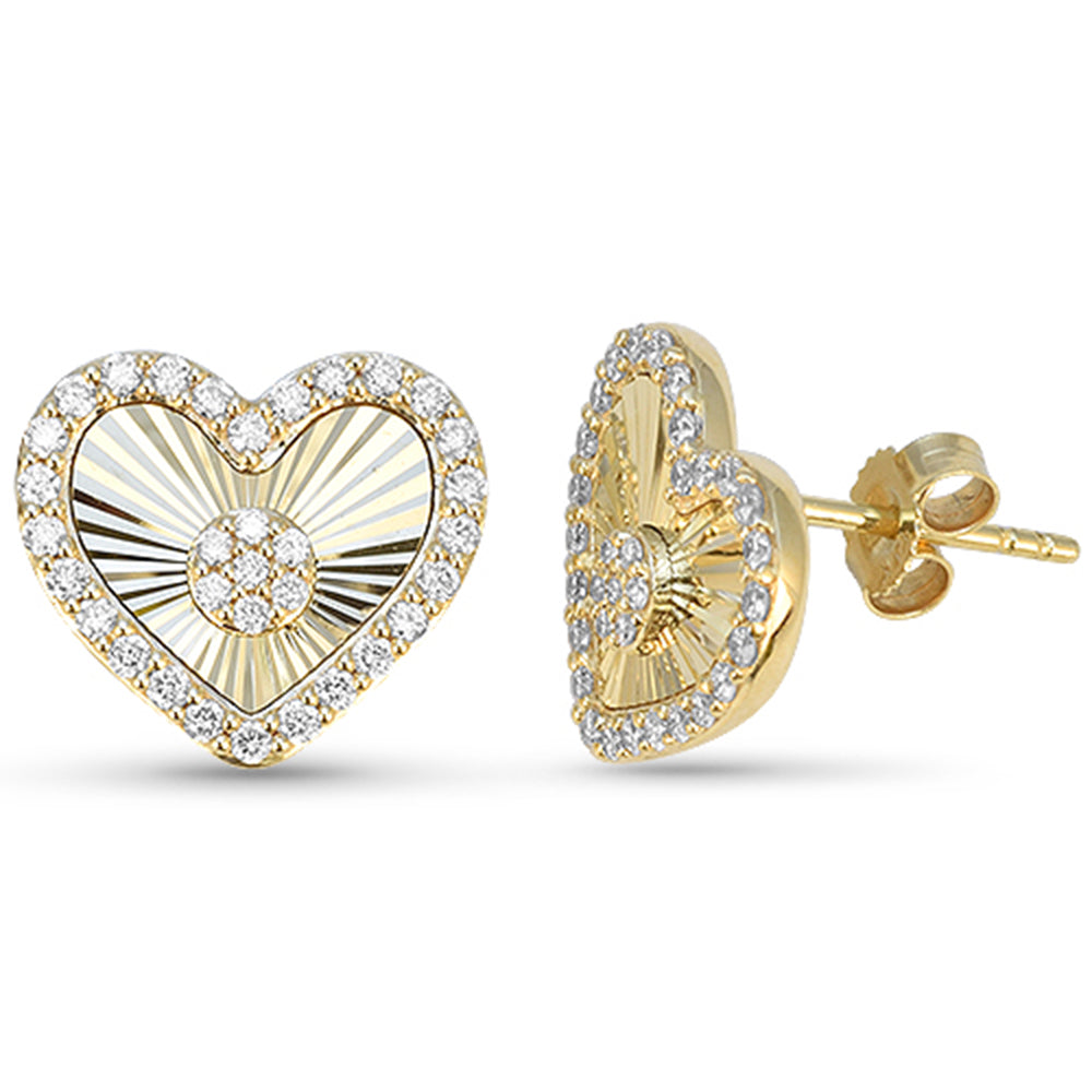 SPECIAL! .49ct G SI 14kt Yellow Gold Diamond Heart Shape Disc Medallion Earrings