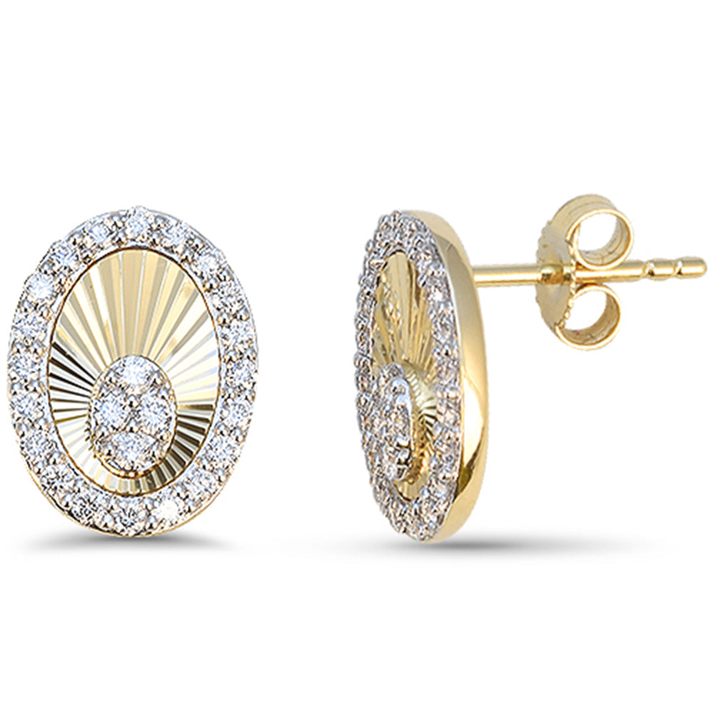 SPECIAL! .48ct G SI 14kt Yellow Gold Oval Shape Diamond Disc Medallion Earrings