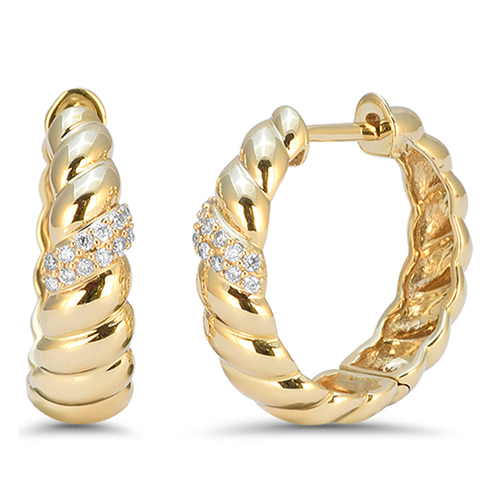 SPECIAL! .10ct G SI 14kt Yellow Gold Diamond Scalloped Hoop Earrings