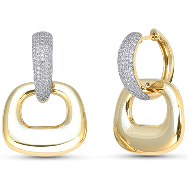 SPECIAL! .99ct G SI 14kt Yellow Gold Diamond Chunky Modern Earrings