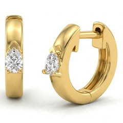 SPECIAL!  .22ct G SI 14kt Yellow Gold Modern Pear Cut Diamond Hoop Earrings