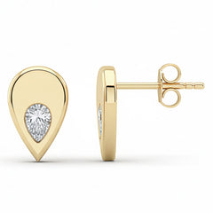 SPECIAL! .3ct G SI 14kt Yellow Gold Pear Shaped Diamond Modern Stud Earrings