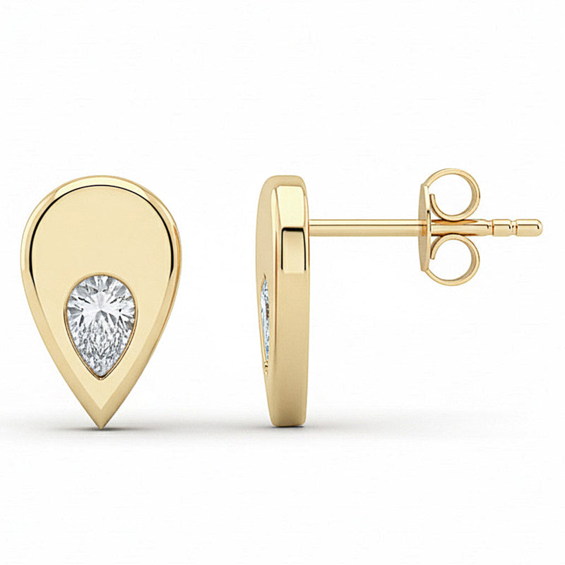 SPECIAL! .3ct G SI 14kt Yellow Gold Pear Shaped Diamond Modern Stud Earrings