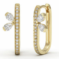 SPECIAL! .54ct G SI 14kt Yellow Gold Diamond Elongated Oval Hoop Earrings