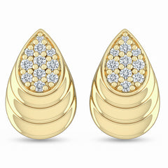 SPECIAL! .16ct G SI 14kt Yellow Gold Diamond Teardrop Modern Stud Earrings