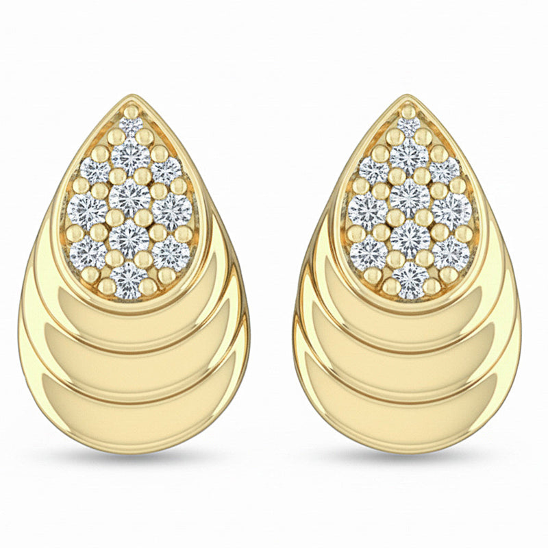 SPECIAL! .16ct G SI 14kt Yellow Gold Diamond Teardrop Modern Stud Earrings
