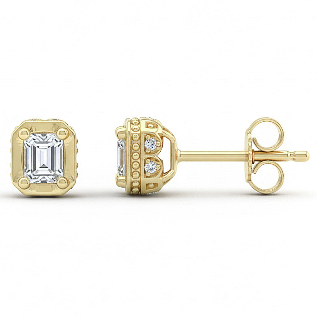 SPECIAL! .46ct G SI 14kt Yellow Gold Emerald Cut Diamond Stud Earrings