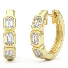 SPECIAL! .45ct G SI 14kt Yellow Gold Emerald Cut Diamond Bezel Set Earrings