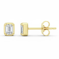 .25ct G SI 14kt Yellow Gold Emerald Cut Diamond Stud Earrings