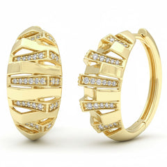SPECIAL! .27ct G SI 14kt Yellow Gold Modern Round Diamond Hoop Earrings