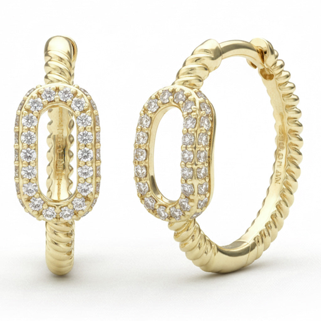 SPECIAL! .25ct G SI 14kt Yellow Gold Round Diamond Hoop Earrings