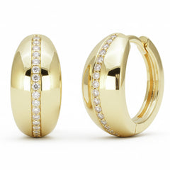 SPECIAL! .16ct G SI 14kt Yellow Gold Dome Shaped Diamond Hoop Earrings