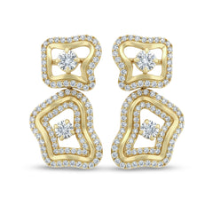 SPECIAL! 1.17ct G SI 14kt Yellow Gold Diamond Bloom Drop Earrings
