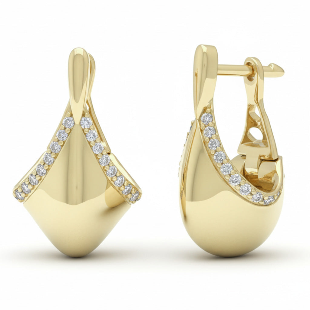 SPECIAL! .21ct G SI 14kt Yellow Gold Round Diamond Modern Earrings
