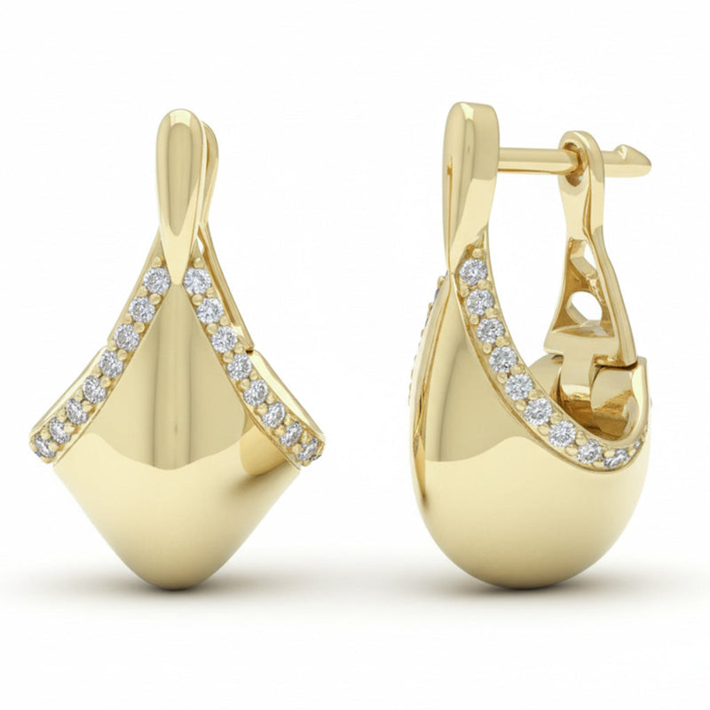 SPECIAL! .21ct G SI 14kt Yellow Gold Round Diamond Modern Earrings