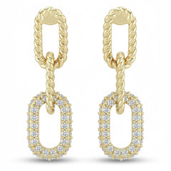 SPECIAL! .3ct G SI 14kt Yellow Gold Diamond Paper Clip Drop Earrings