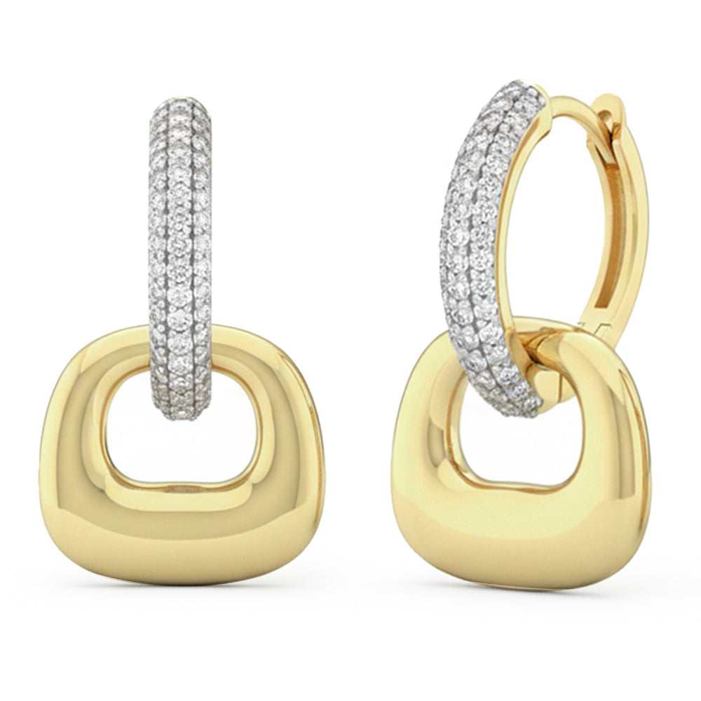 SPECIAL! .56ct G SI 14kt Yellow Gold Diamond Chunky Modern Earrings
