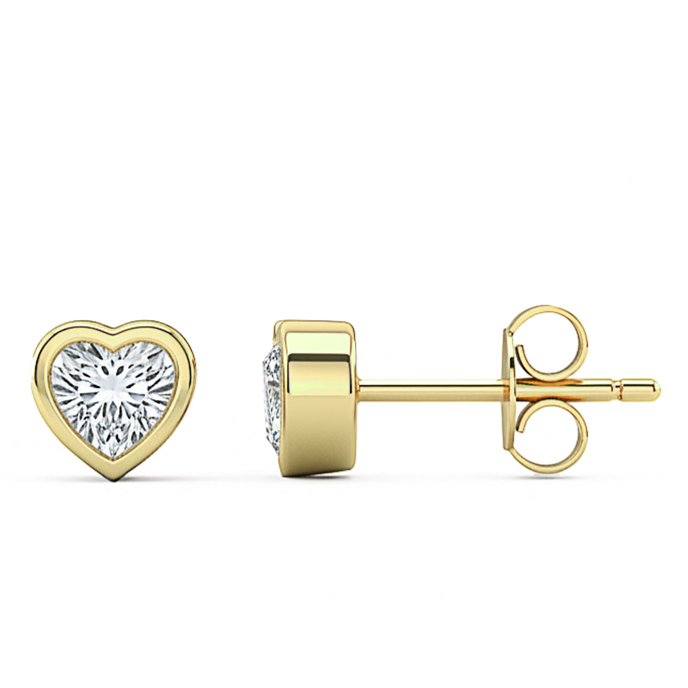 SPECIAL! .44ct G SI 14kt Yellow Gold Diamond Heart shape Stud Earrings