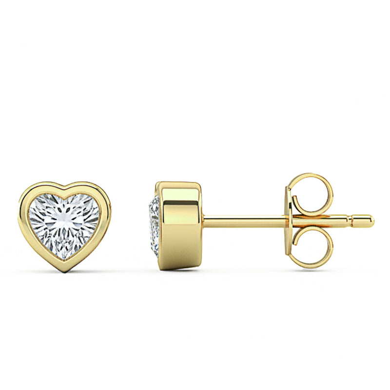 SPECIAL! .44ct G SI 14kt Yellow Gold Diamond Heart shape Stud Earrings
