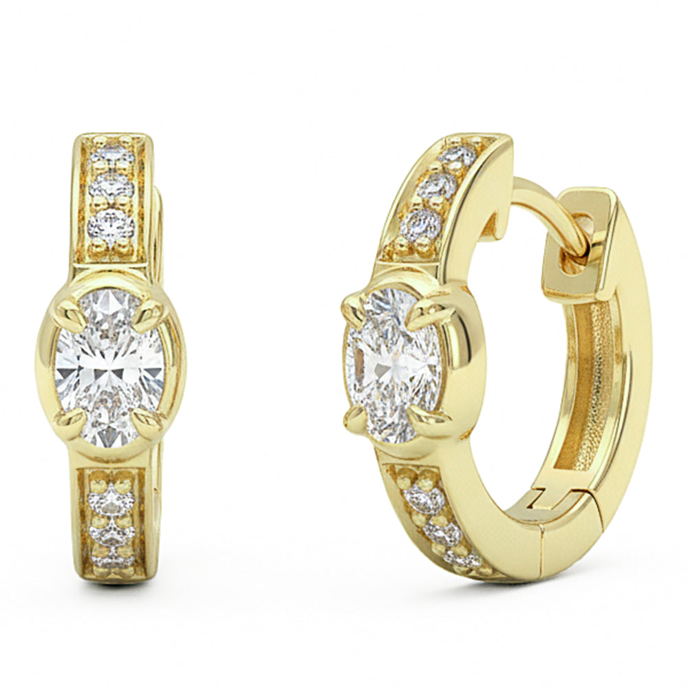 SPECIAL! .42ct G SI 14kt Yellow Gold Oval Diamond Hoop Earrings