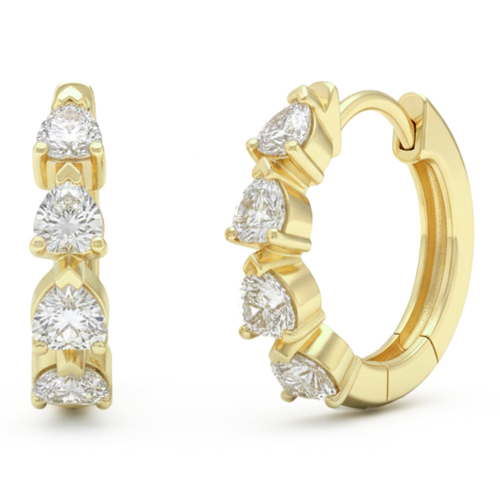 SPECIAL! .99ct G SI 14kt Yellow Gold Heart Diamond Hoop Earrings