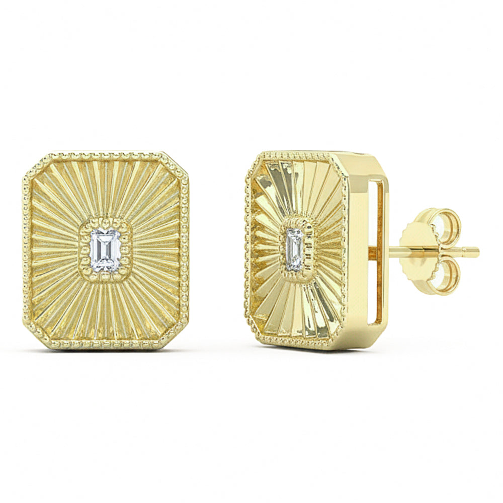 SPECIAL! .21ct G SI 14kt Yellow Gold Modern Square Diamond Stud Earrings
