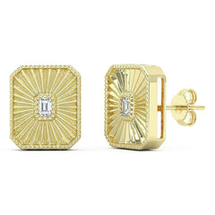 SPECIAL! .21ct G SI 14kt Yellow Gold Modern Square Diamond Stud Earrings
