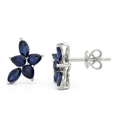 SPECIAL! 1.65ct G SI 14kt White Gold Blue Sapphire Gemstone Stud Earrings