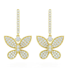 SPECIAL! .52ct G SI 14kt Yellow Gold Diamond Butterfly Drop Earrings