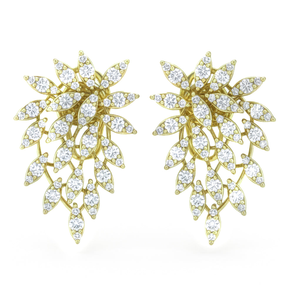 SPECIAL! 1.38ct G SI 14kt Yellow Gold Diamond Modern Studs Cocktail Earrings