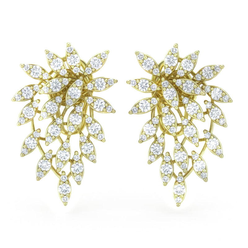 SPECIAL! 1.38ct G SI 14kt Yellow Gold Diamond Modern Studs Cocktail Earrings