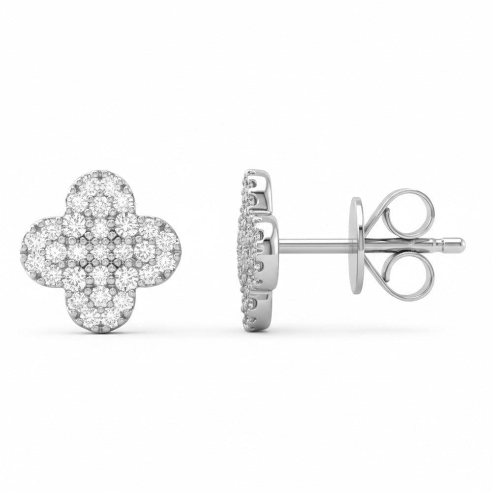 SPECIAL! .34ct G SI 14kt White Gold Diamond Clover Stud Earrings