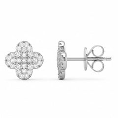 SPECIAL! .34ct G SI 14kt White Gold Diamond Clover Stud Earrings