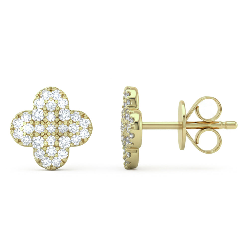 SPECIAL! .34ct G SI 14kt Yellow Gold Diamond Clover Stud Earrings