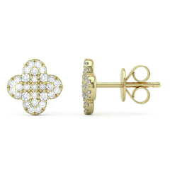 SPECIAL! .34ct G SI 14kt Yellow Gold Diamond Clover Stud Earrings
