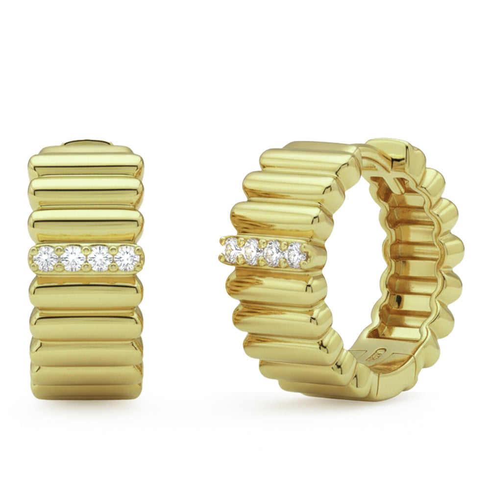 SPECIAL! .08ct G SI 14kt Yellow Gold Diamond Hoop Earrings