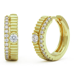 SPECIAL! .25ct G SI 14kt Yellow Gold Diamond Hoop Huggie Earrings