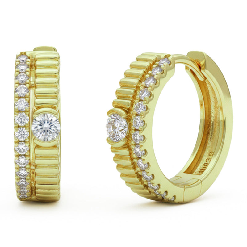 SPECIAL! .25ct G SI 14kt Yellow Gold Diamond Hoop Huggie Earrings