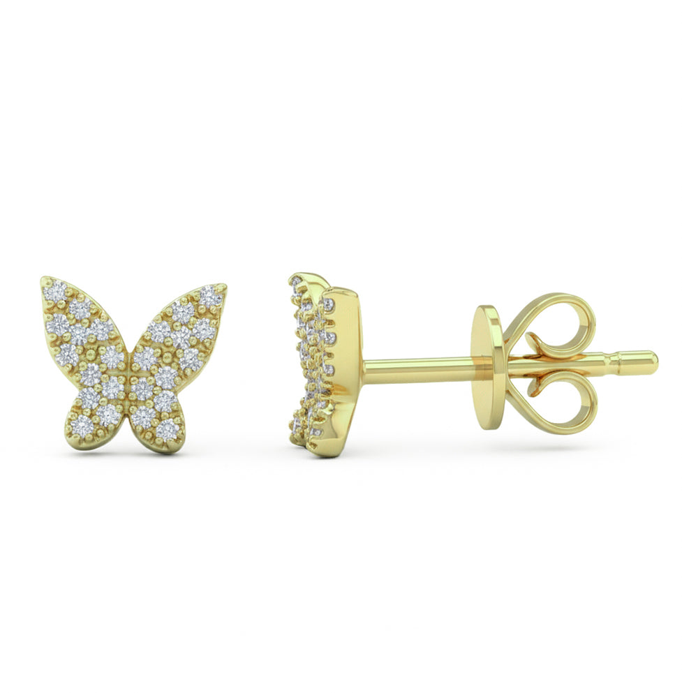 SPECIAL! .13ct G SI 14kt Yellow Gold Diamond Butterfly Studs Earrings