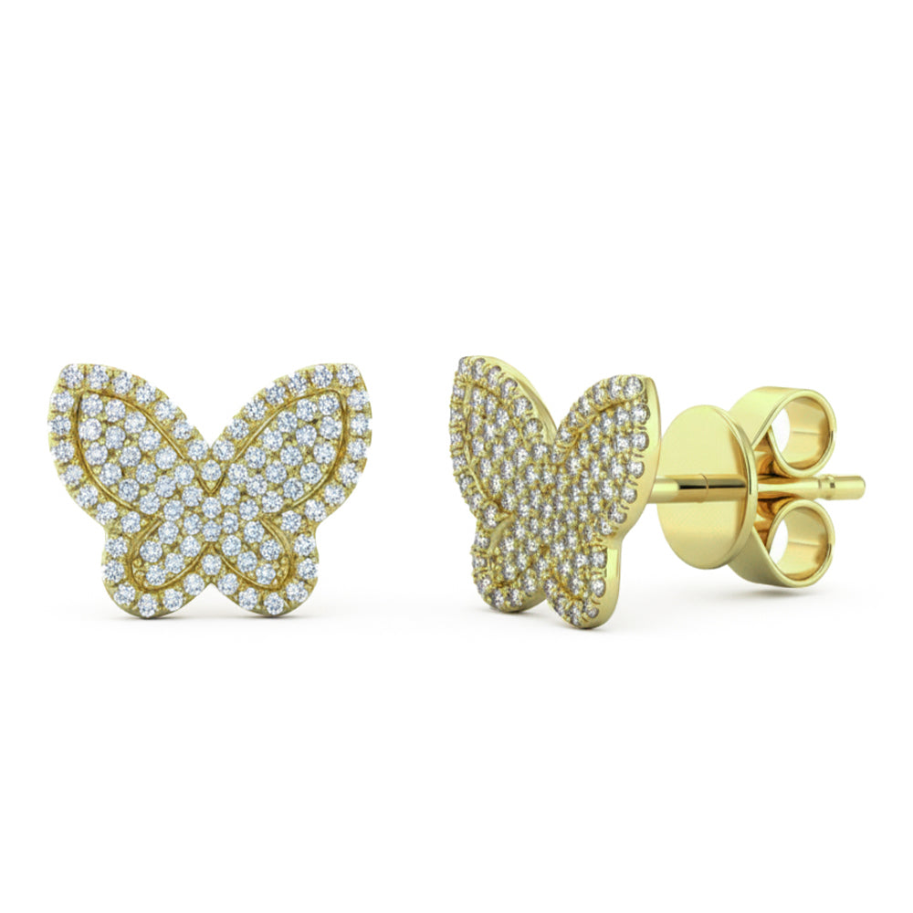 SPECIAL! .30ct G SI 14kt Yellow Gold Diamond Butterfly Studs Earrings