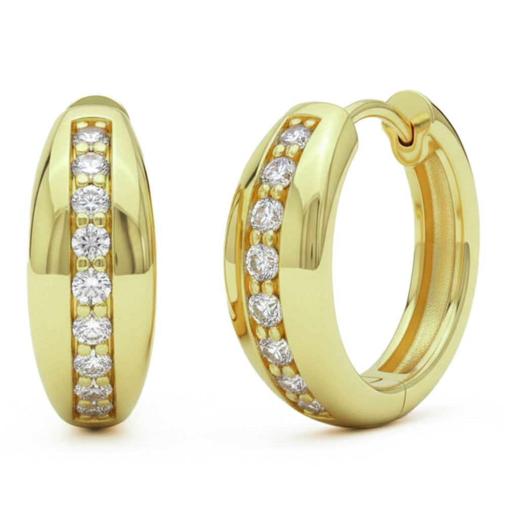 SPECIAL! .21ct G SI 14kt Yellow Gold Diamond Modern Hoop Earrings