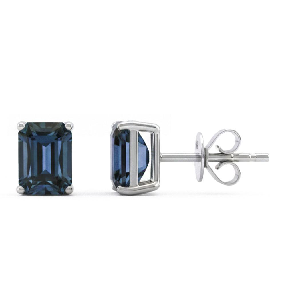 SPECIAL! 2.32ct G SI 14kt White Gold Blue Sapphire Gemstone Stud Solitaire Earrings