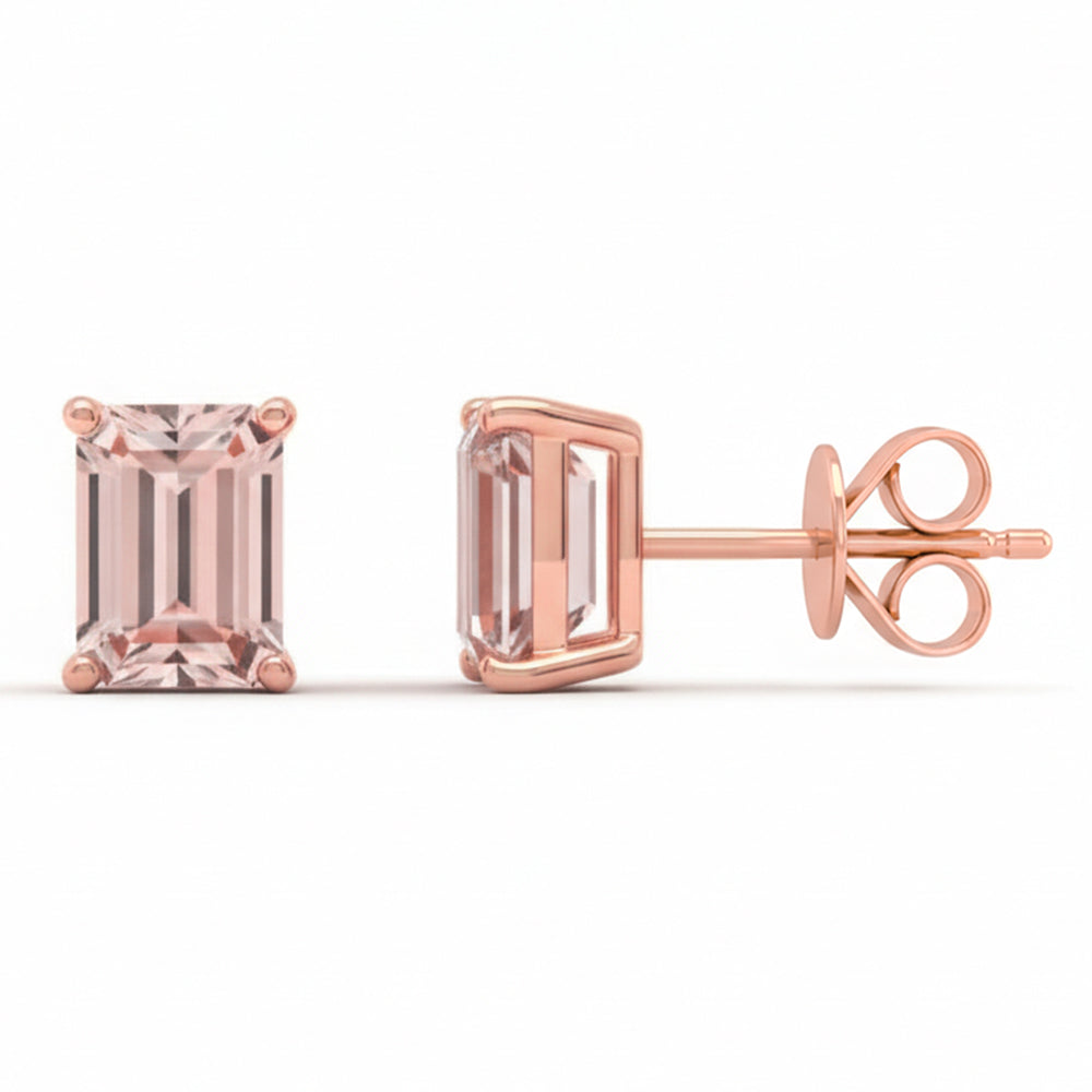 SPECIAL! 1.76ct G SI 14kt Rose Gold Morganite Gemstone Stud Earrings