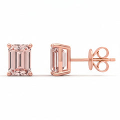 SPECIAL! 1.76ct G SI 14kt Rose Gold Morganite Gemstone Stud Earrings