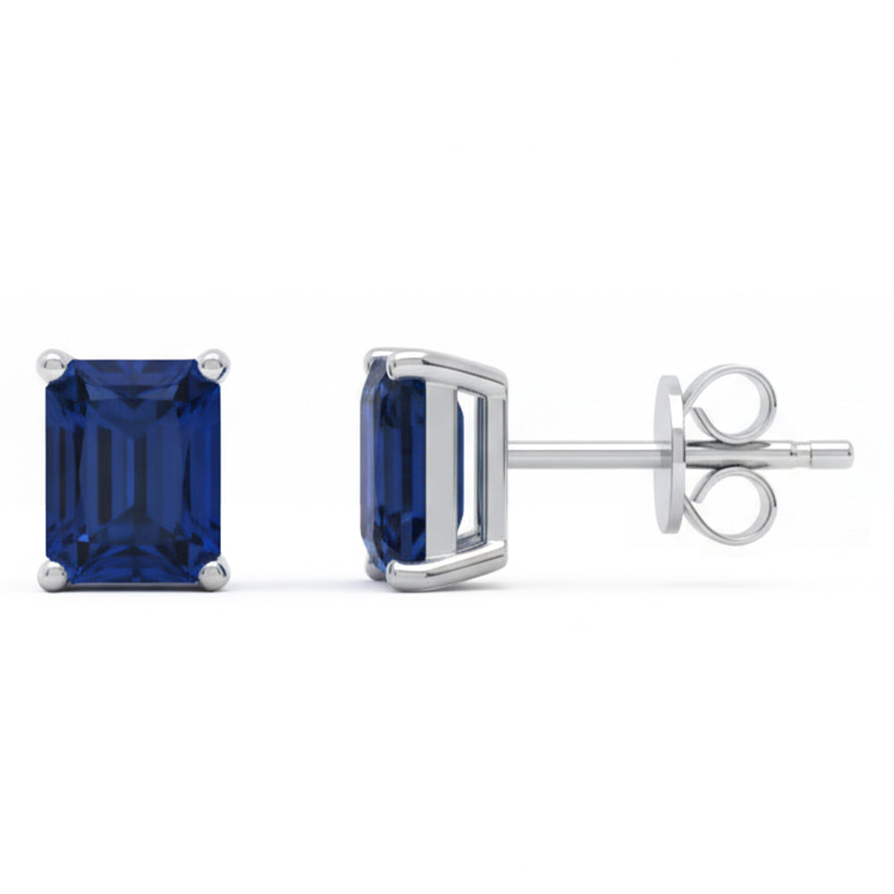 SPECIAL! 1.27ct 14kt White Gold Blue Sapphire Solitaire Earrings