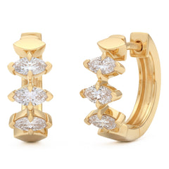 SPECIAL! .53ct G SI 14kt Yellow Gold Marquise Diamond Hoop Earrings