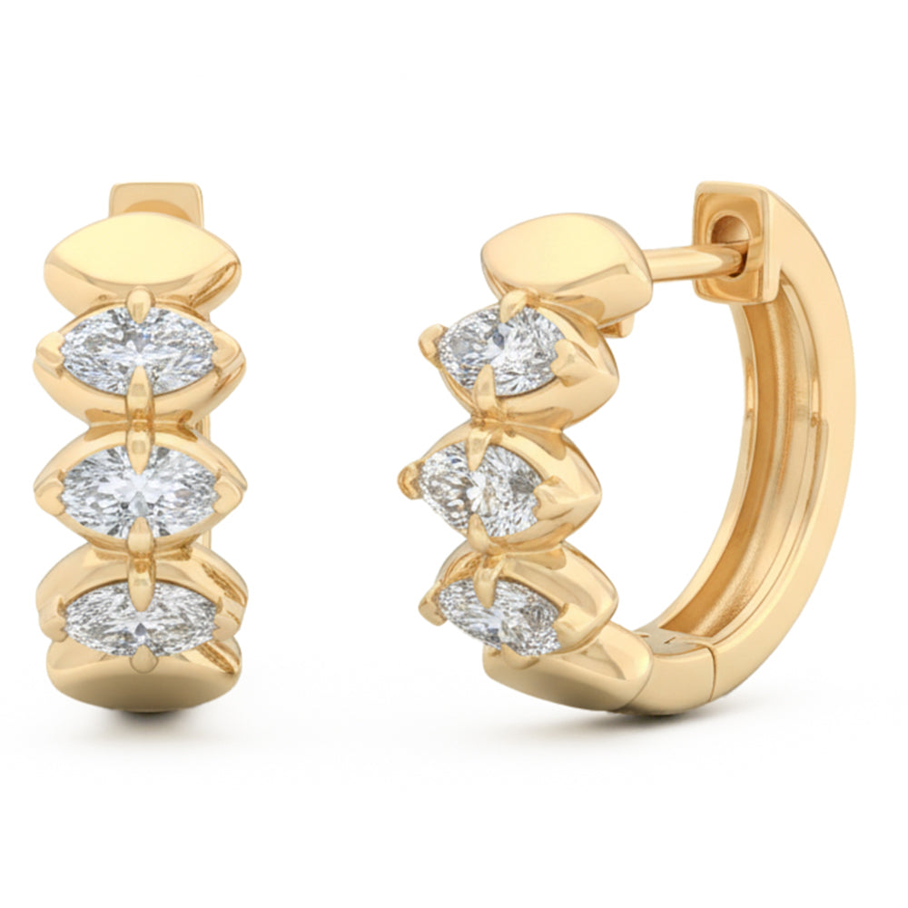 SPECIAL! .69ct G SI 14kt Yellow Gold Marquise Diamond Hoop Earrings