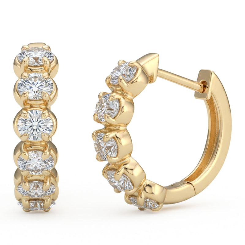SPECIAL! .76ct G SI 14kt Yellow Gold Oval Cut Diamond Hoop Earrings