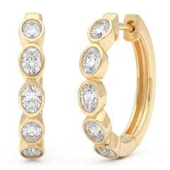 SPECIAL! .82ct G SI 14kt Yellow Gold Oval Diamond Hoop Earrings