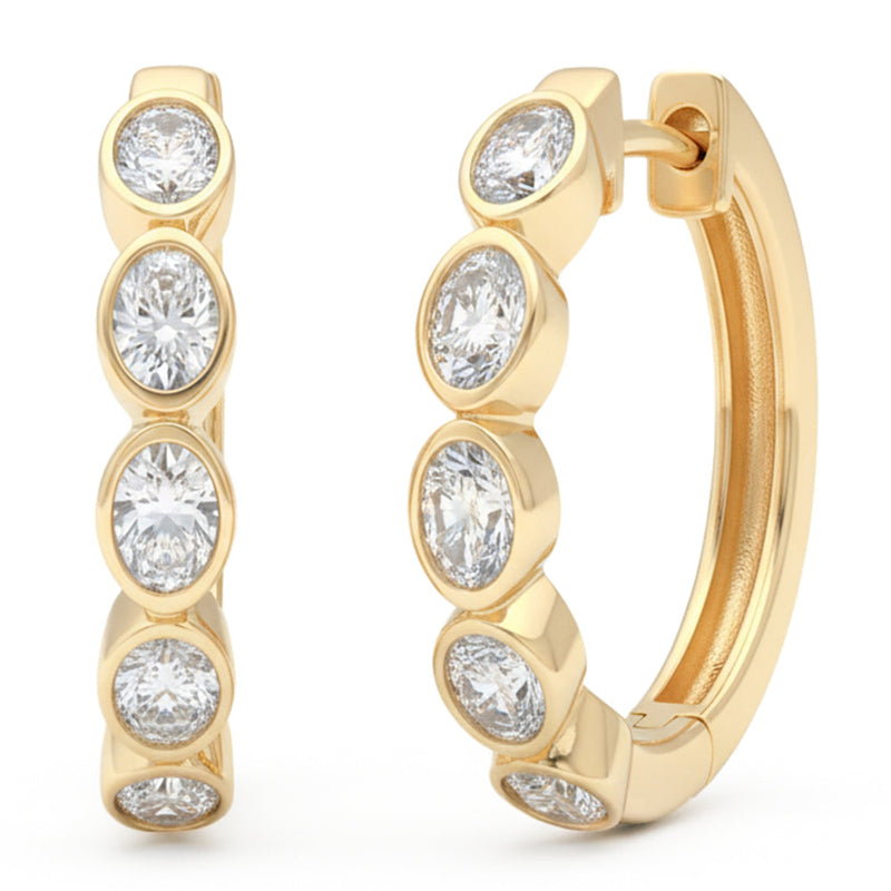 SPECIAL! .82ct G SI 14kt Yellow Gold Oval Diamond Hoop Earrings